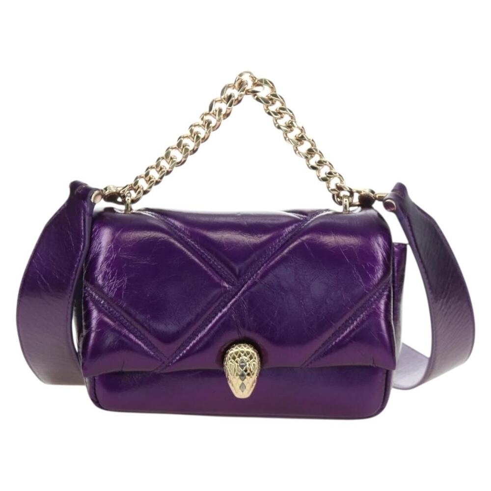 Bvlgari Serpenti Cabochon Cross Body Bag Purple
